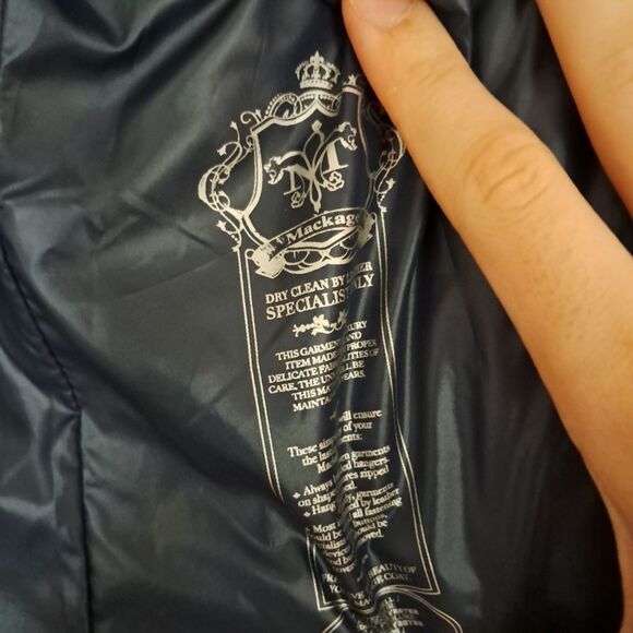 Mackage Jacket Women's Large L Navy Blue Rain Designer Windbreaker Luxury Hooded - Picture 9 of 14